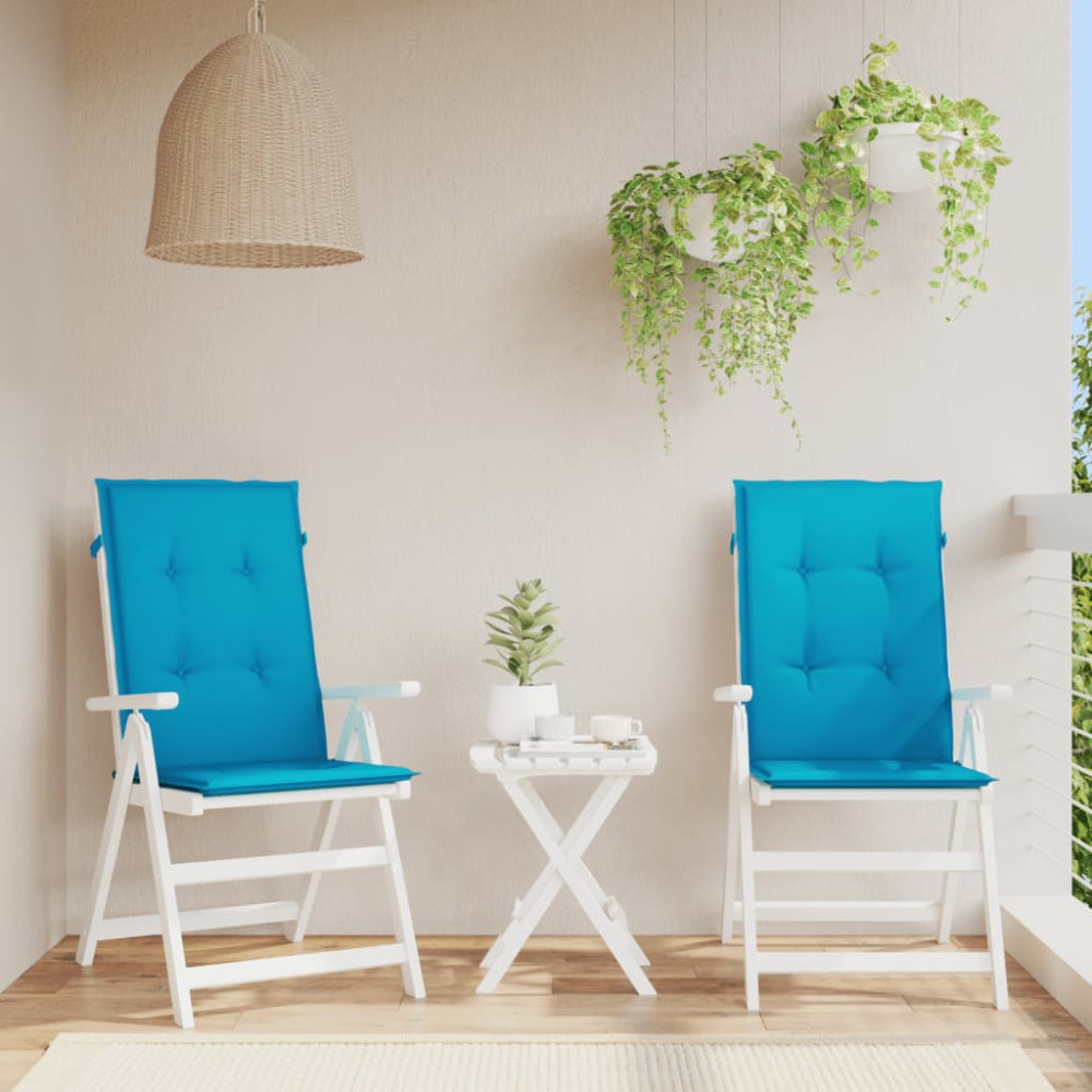 Produktbild för Stolsdynor 2 st blå 120x50x3 cm tyg