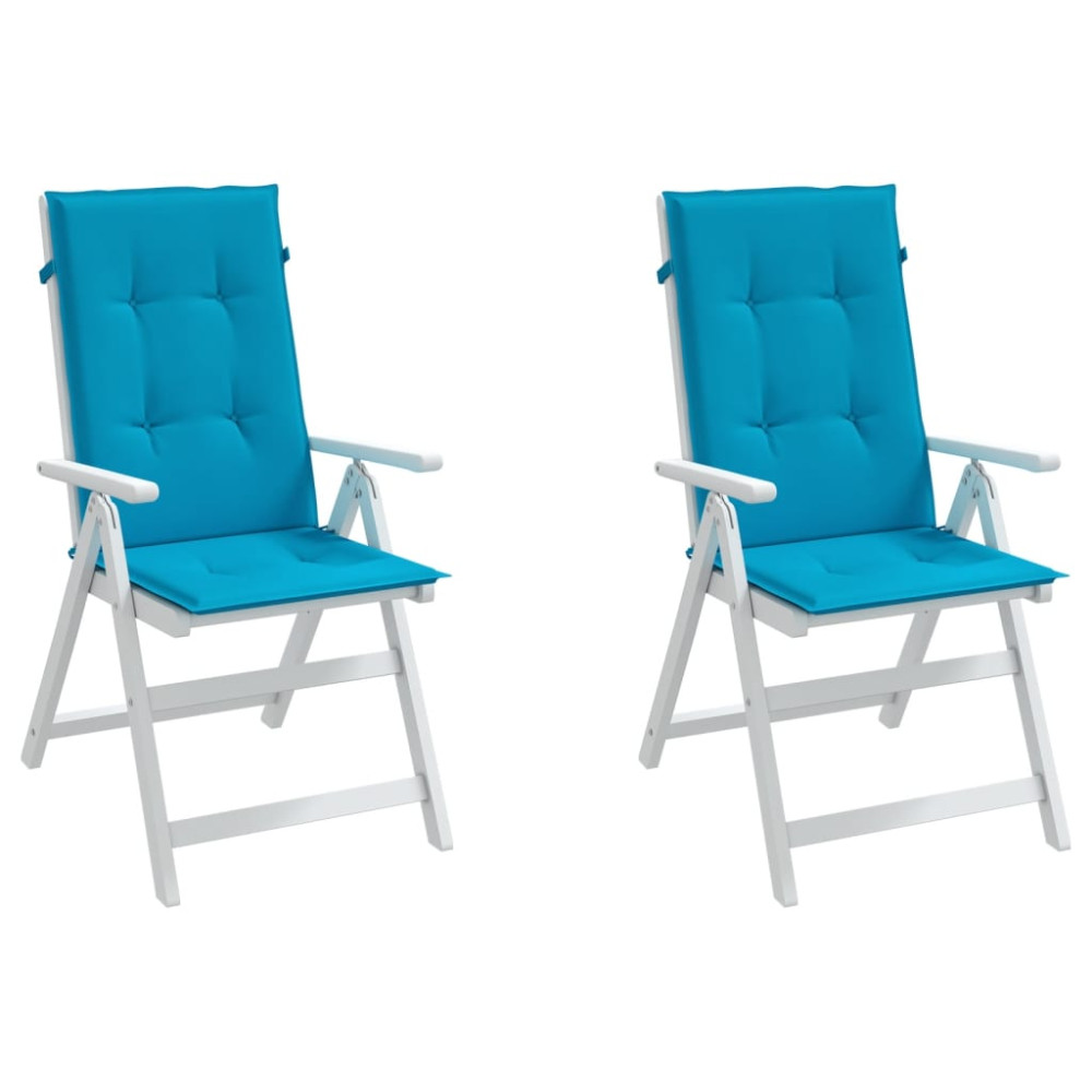 Produktbild för Stolsdynor 2 st blå 120x50x3 cm tyg