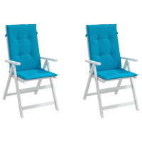 Produktbild för Stolsdynor 2 st blå 120x50x3 cm tyg