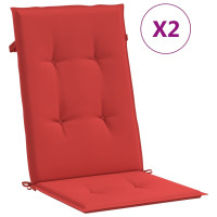 Produktbild för Stolsdynor 2 st röd 120x50x3 cm tyg