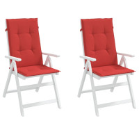 Produktbild för Stolsdynor 2 st röd 120x50x3 cm tyg