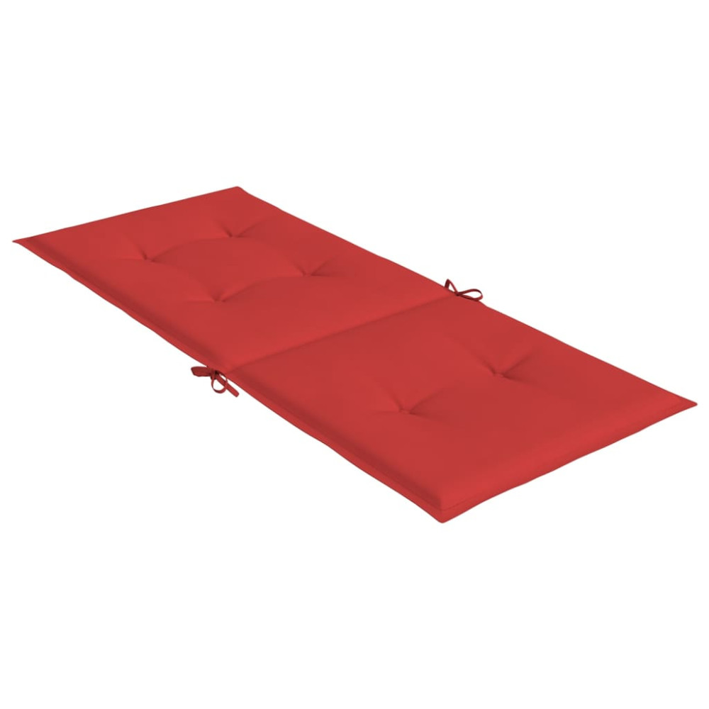 Produktbild för Stolsdynor 2 st röd 120x50x3 cm tyg