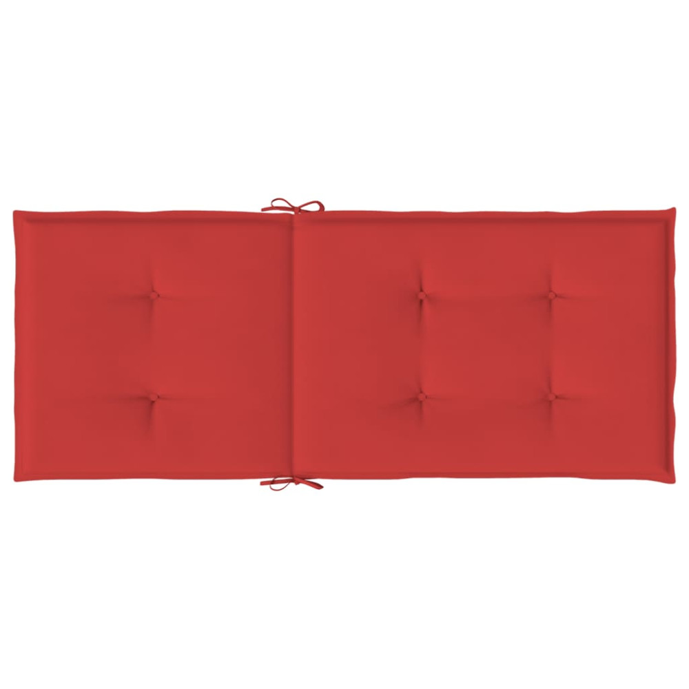 Produktbild för Stolsdynor 2 st röd 120x50x3 cm tyg