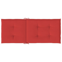 Produktbild för Stolsdynor 2 st röd 120x50x3 cm tyg