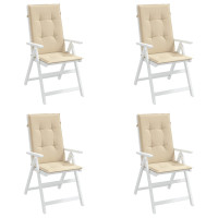 Produktbild för Stolsdynor 4 st beige 120x50x3 cm tyg