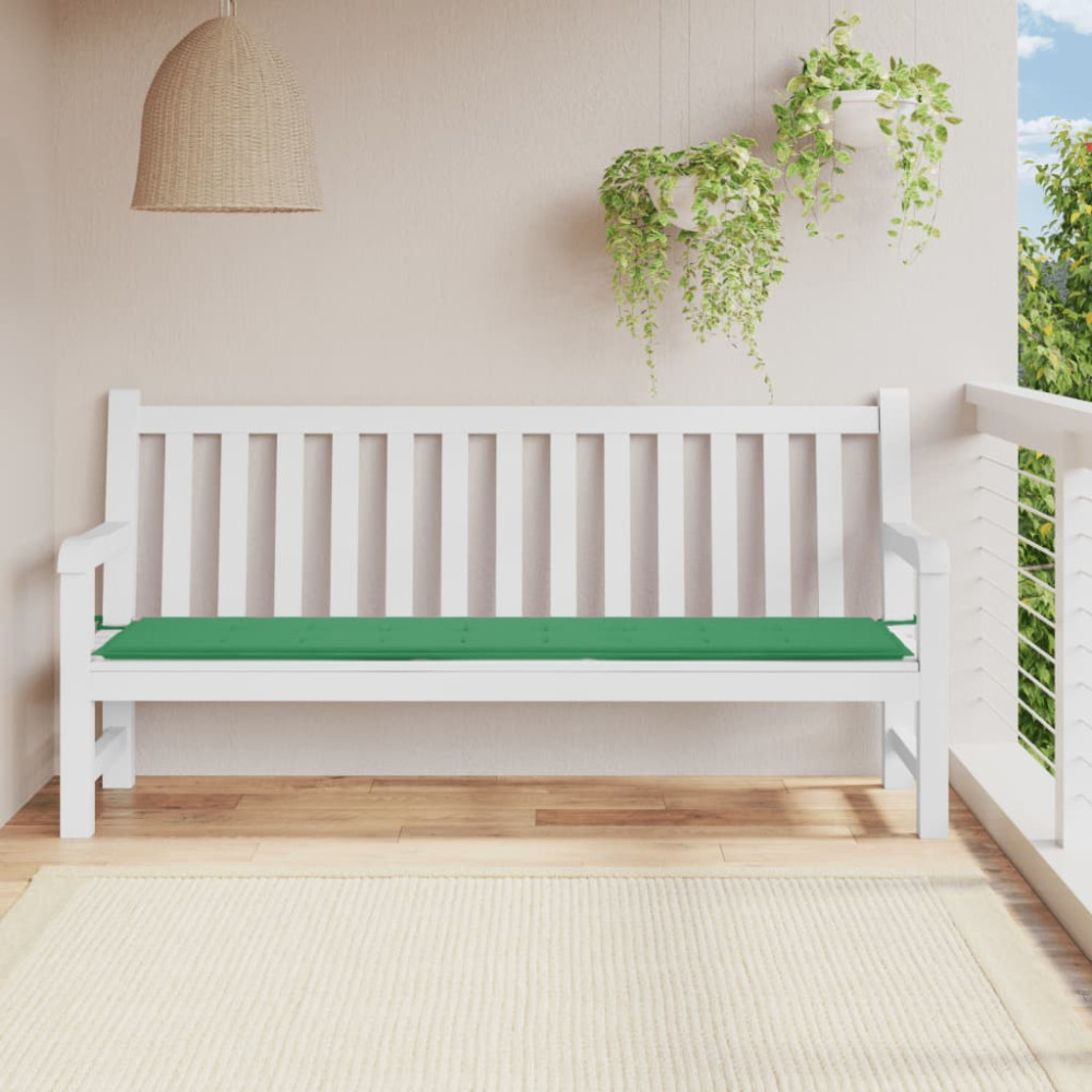 Produktbild för Bänkdyna för trädgården grön 200x50x3 cm oxfordtyg