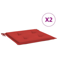 Produktbild för Stolsdynor 2 st röd 50x50x4 cm oxfordtyg