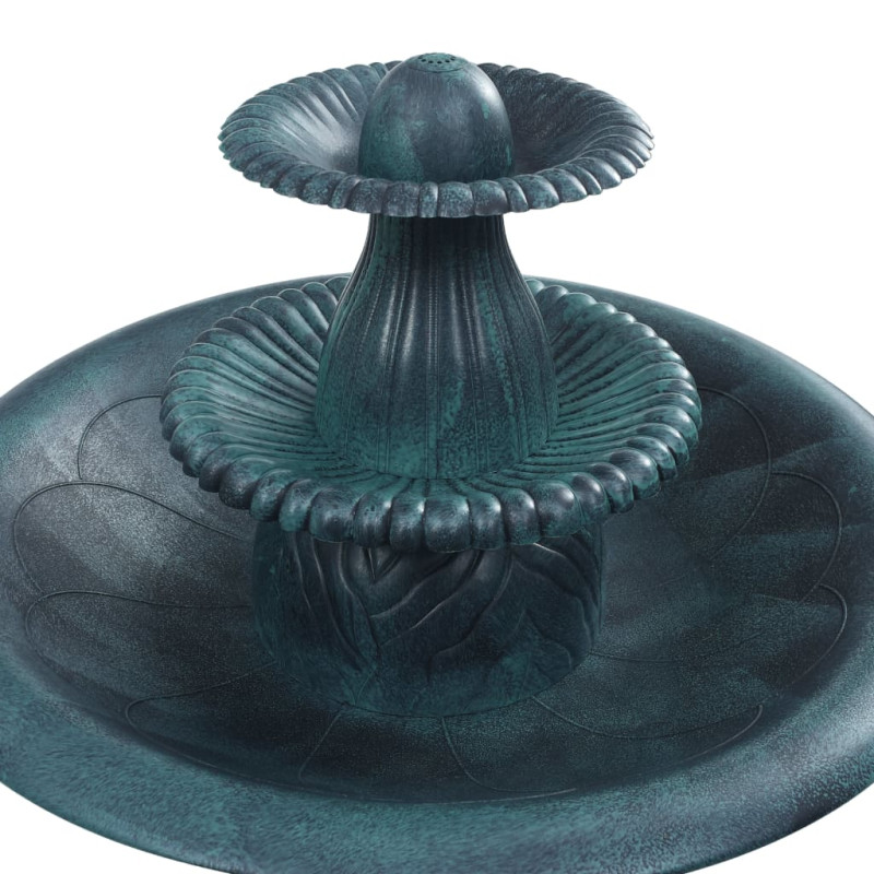 Produktbild för Fågelbad med fontän grön 50x91 cm plast