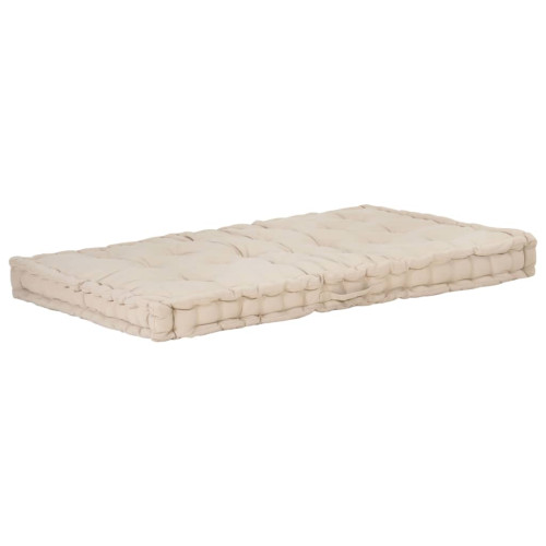 vidaXL Dyna till pallsoffa bomull 120x80x10 cm beige