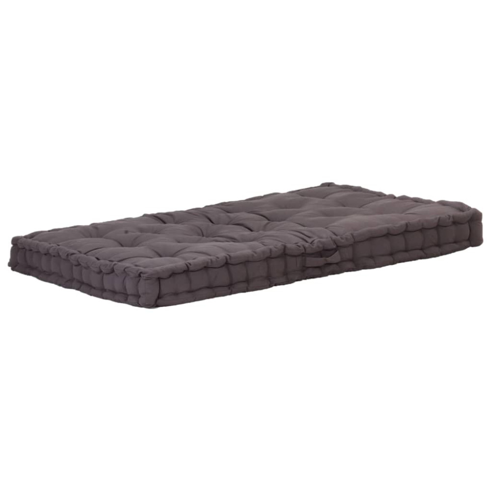 Produktbild för Dyna till pallsoffa bomull 120x80x10 cm antracit