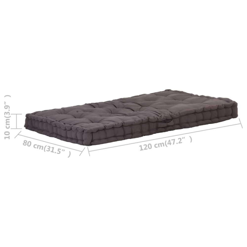 Produktbild för Dyna till pallsoffa bomull 120x80x10 cm antracit