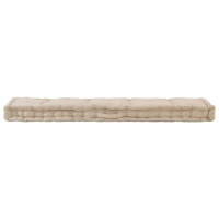 Produktbild för Dyna till pallsoffa bomull 120x40x7 cm beige