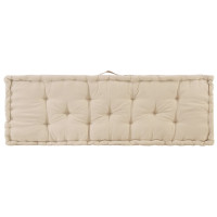 Produktbild för Dyna till pallsoffa bomull 120x40x7 cm beige