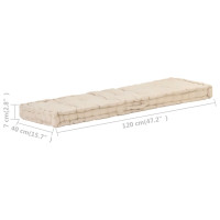 Produktbild för Dyna till pallsoffa bomull 120x40x7 cm beige