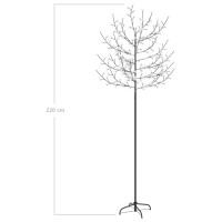 Produktbild för Plastgran 220 LED körsbärsblommor varmvitt ljus 220 cm