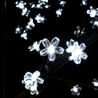 Produktbild för Plastgran 220 LED körsbärsblommor kallvitt ljus 220 cm