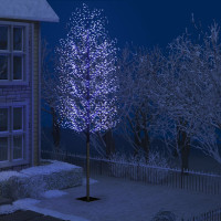 Produktbild för Plastgran 2000 LED körsbärsblommor blåvitt ljus 500 cm