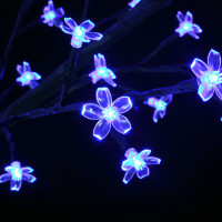 Produktbild för Plastgran 2000 LED körsbärsblommor blåvitt ljus 500 cm