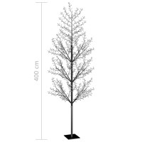 Produktbild för Plastgran 1200 LED körsbärsblommor kallvitt ljus 400 cm