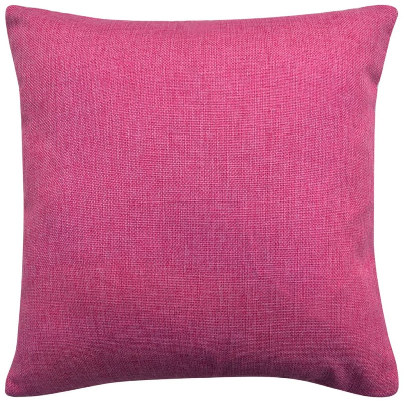 Produktbild för Kuddöverdrag 4 st linne-design  80x80 cm rosa