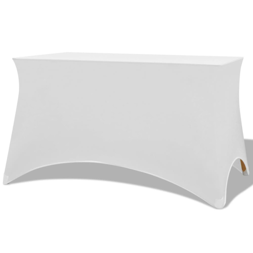Produktbild för Bordsöverdrag stretch 2 st vit 183x76x74 cm