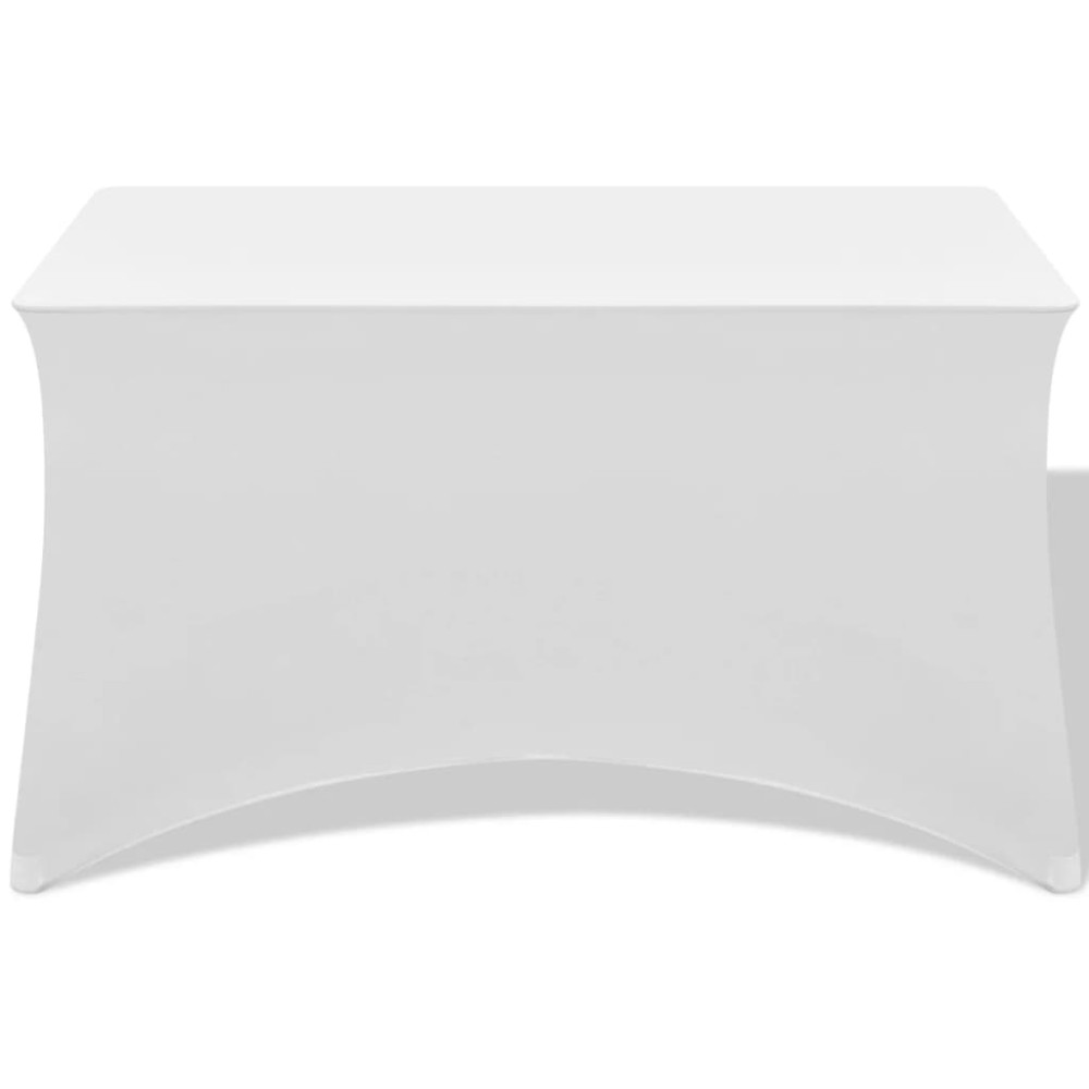 Produktbild för Bordsöverdrag stretch 2 st vit 183x76x74 cm