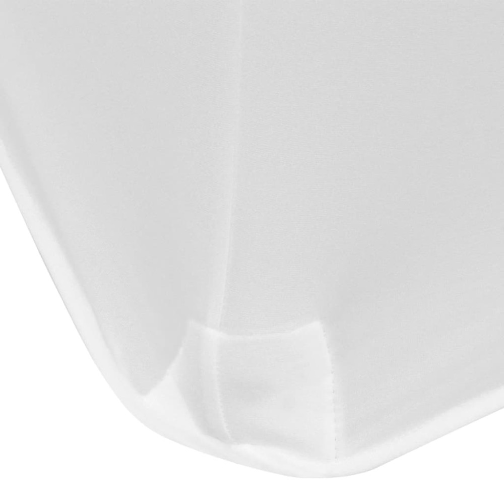 Produktbild för Bordsöverdrag stretch 2 st vit 243x76x74 cm
