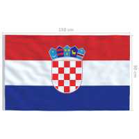 Produktbild för Kroatiens flagga 90x150 cm
