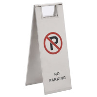 Produktbild för Varningsskylt parkering förbjuden hopfällbar rostfritt stål