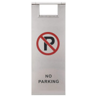 Produktbild för Varningsskylt parkering förbjuden hopfällbar rostfritt stål