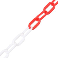 Produktbild för Varningskedja röd och vit 100 Ø6 mm plast