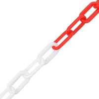Produktbild för Varningskedja röd och vit 100 m Ø4 mm plast