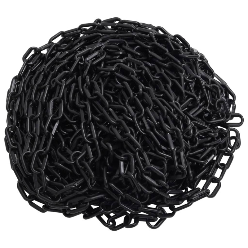 Produktbild för Varningskedja svart 100 m Ø4 mm plast
