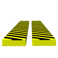 Produktbild för Kantskydd 2 st gul & svart 6x2x101,5 cm PU