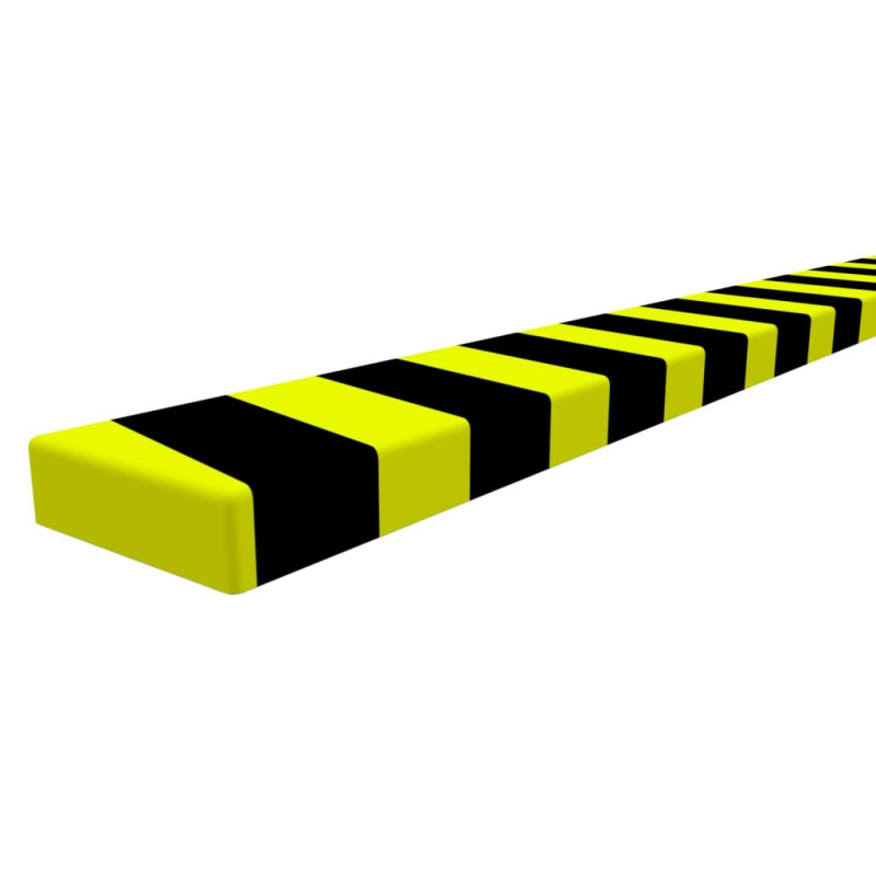 Produktbild för Kantskydd gul & svart 6x2x101,5 cm PU