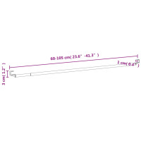 Produktbild för Gardinskenor 2 st vit och silver 60-105 cm aluminium