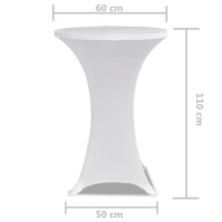 Produktbild för Överdrag till ståbord Ø 60 cm vit stretch 2 st