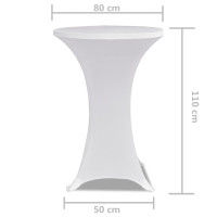 Produktbild för Överdrag till ståbord 2 st Ø 80 cm stretch vit