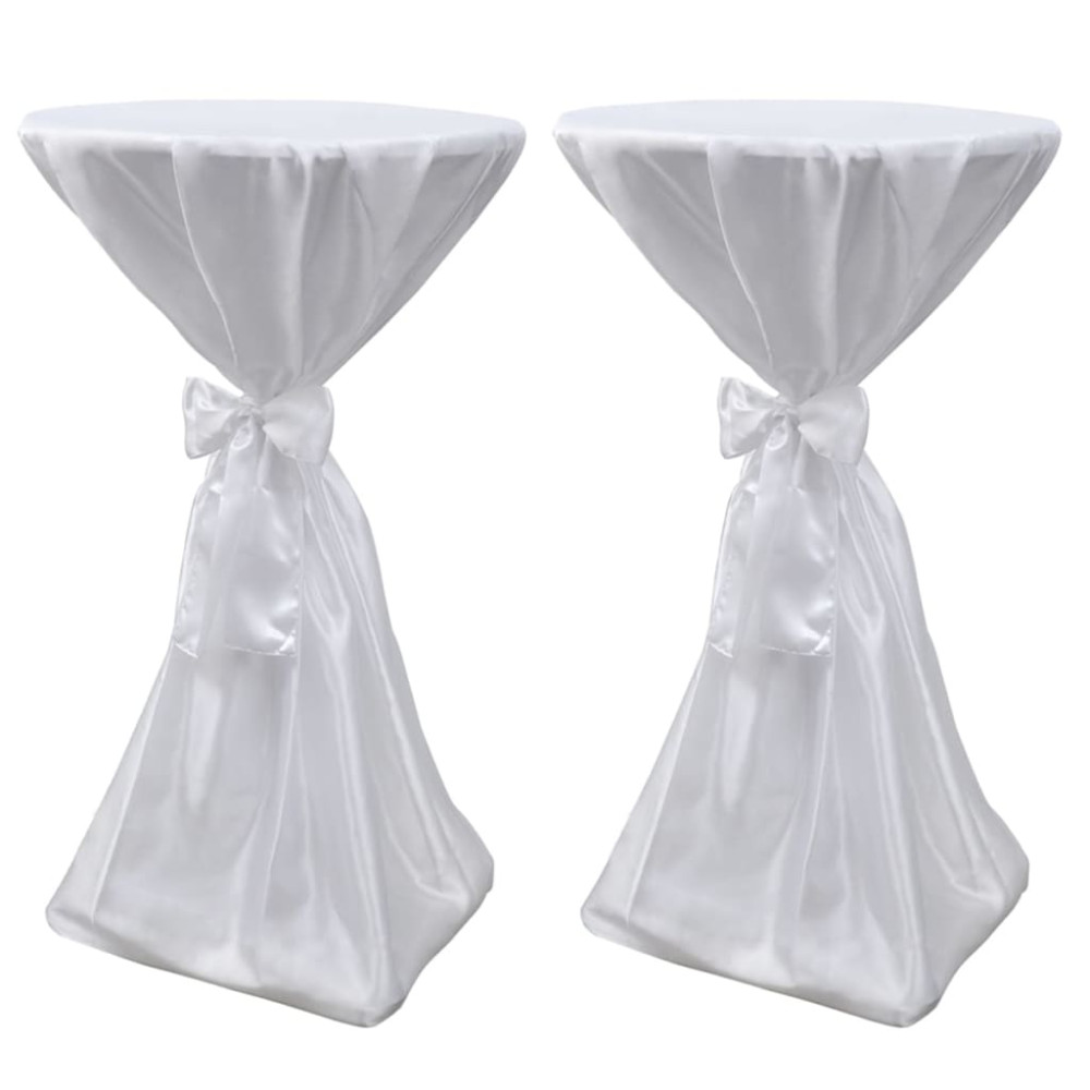 Produktbild för Vit bordsduk med rosett 80 cm 2-pack