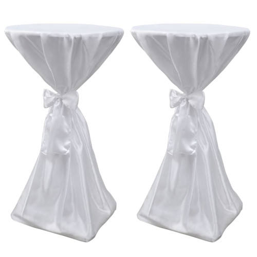 vidaXL Vit bordsduk med rosett 80 cm 2-pack