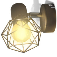 Miniatyr av produktbild för Taklampa industri-design spotlights 2 st LED-glödlampor svart