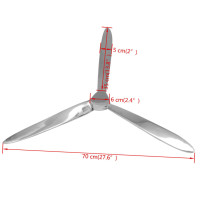 Produktbild för Väggmonterad propeller aluminium silver 70 cm