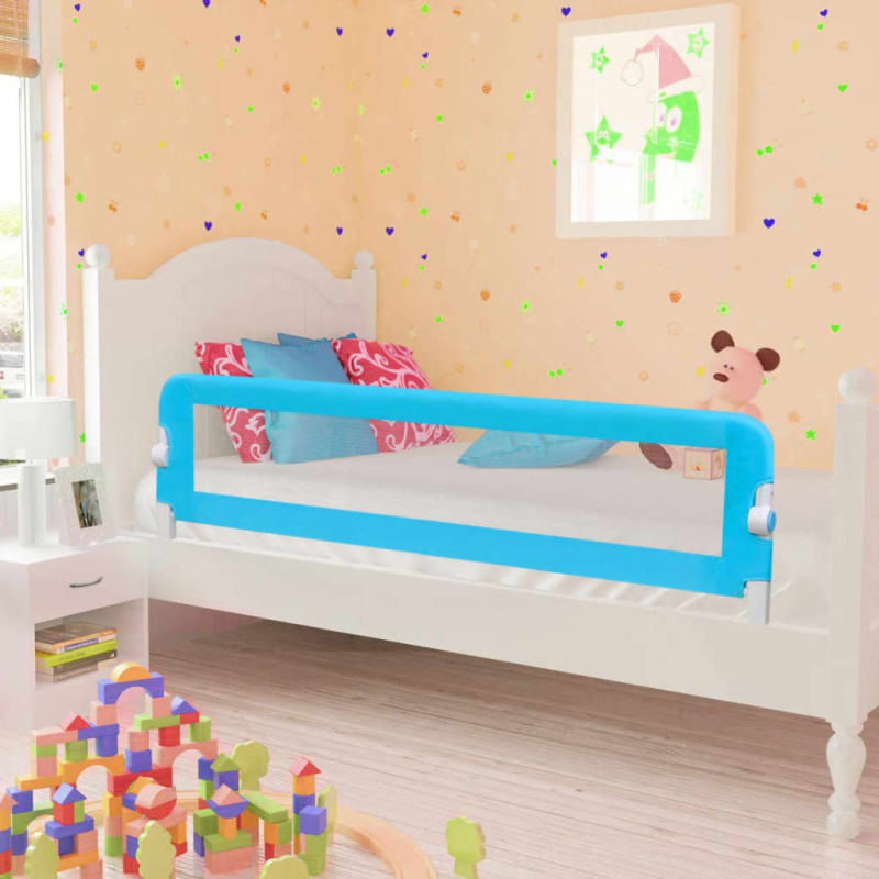 Produktbild för Sängskena för barn 2 st blå 150x42 cm