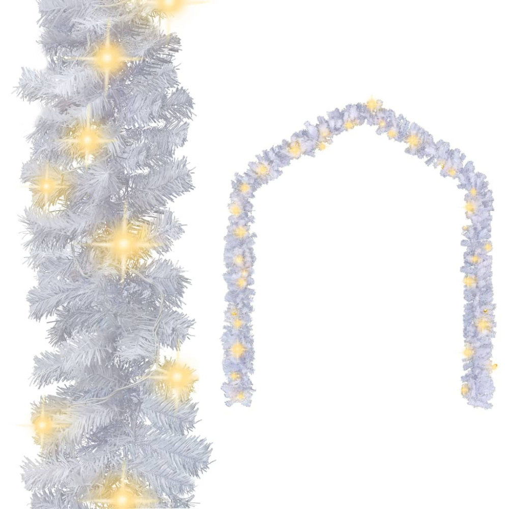 Produktbild för Julgirlang med LED-lampor 10 m vit