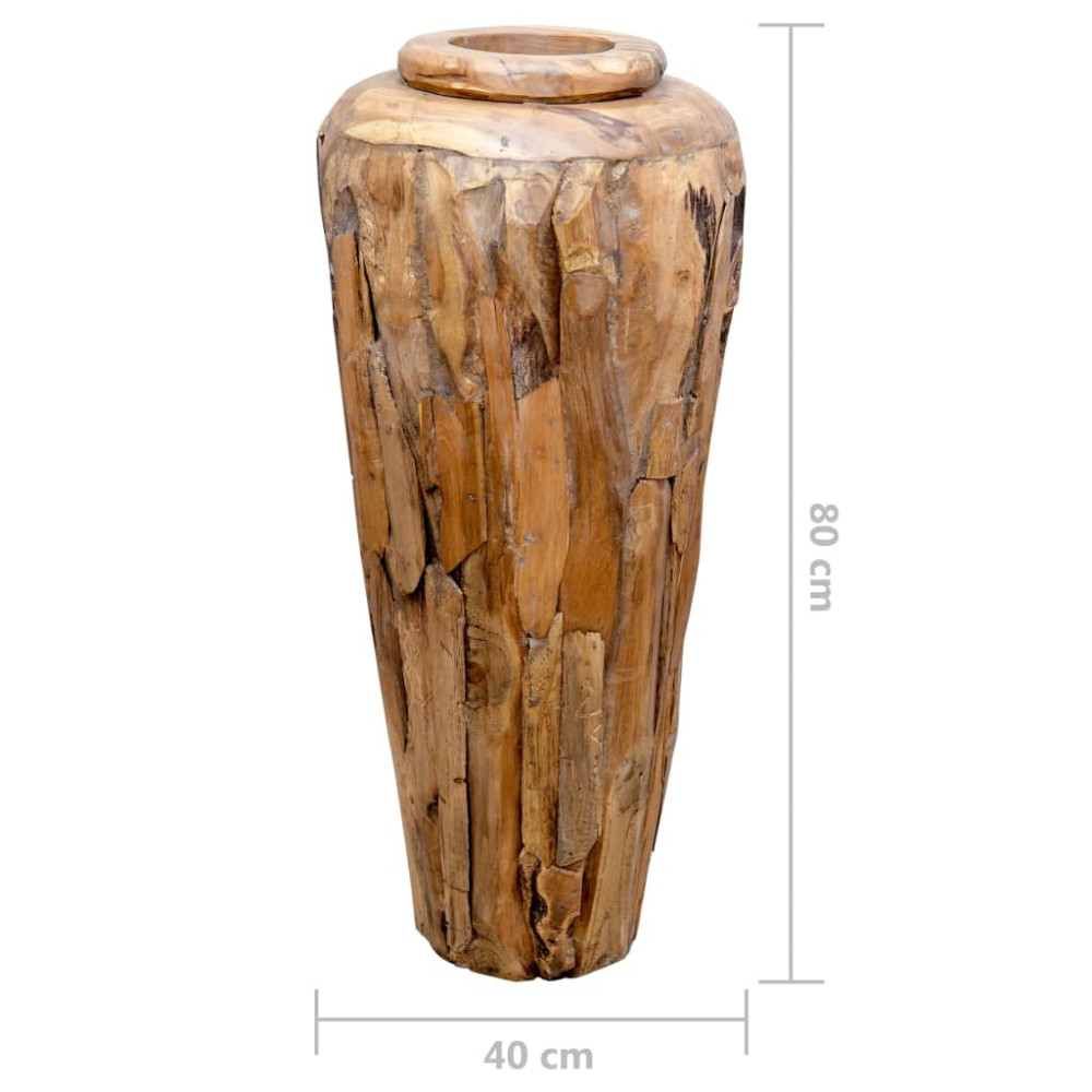 Produktbild för Dekorativ vas 40x80 cm massiv teak