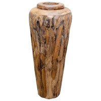Produktbild för Dekorativ vas 40x80 cm massiv teak