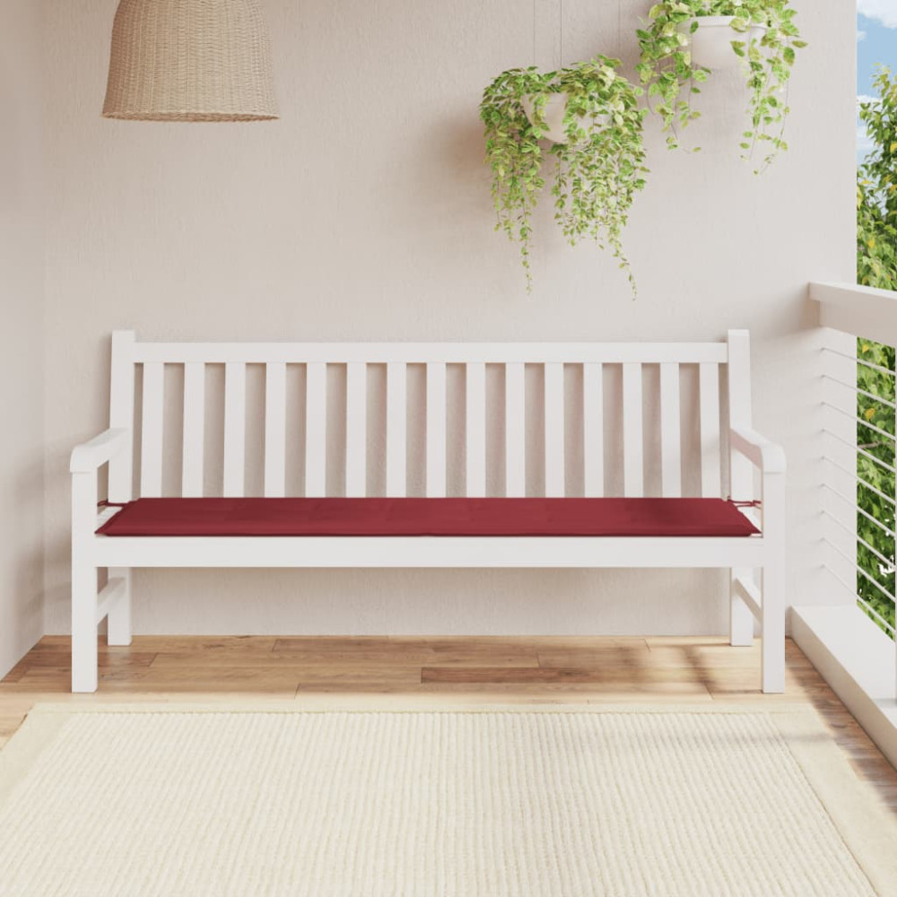 Produktbild för Bänkdyna för trädgården vinröd 180x50x3 cm oxfordtyg