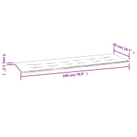 Produktbild för Bänkdyna för trädgården vinröd 180x50x3 cm oxfordtyg