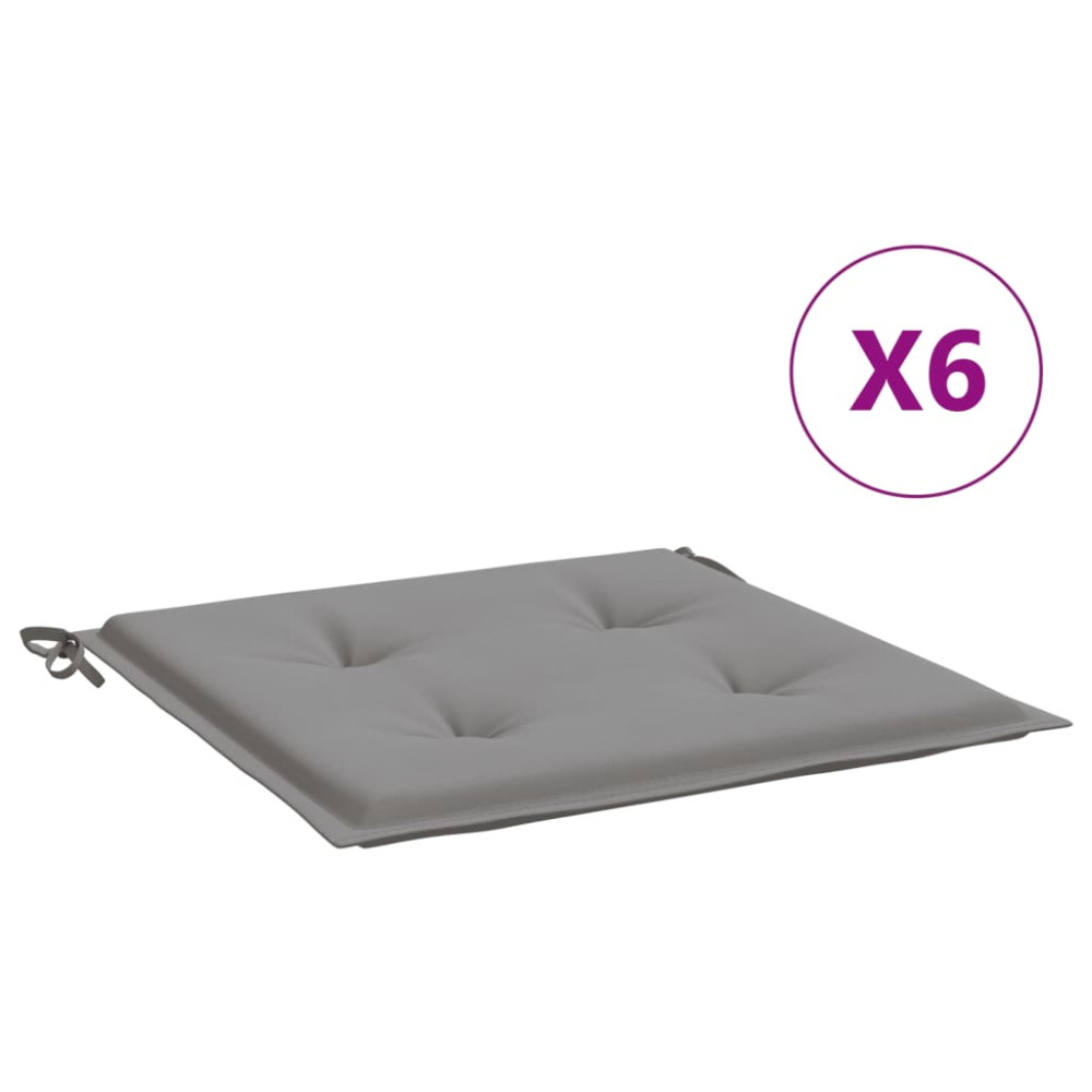 Produktbild för Stolsdynor 6 st grå 40x40x4 cm oxfordtyg