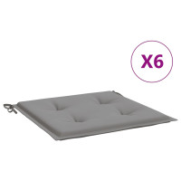 Produktbild för Stolsdynor 6 st grå 40x40x4 cm oxfordtyg